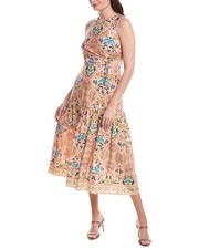 Adrianna Papell Gathered Side Cutout Midi Dress Women's