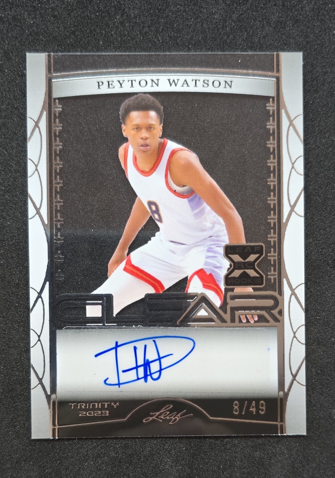 2022-23 Leaf Trinity - Peyton Watson #BA-PW1 Silver /49 (AU, RC)