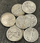 10 x Walking Liberty .900 silver US half dollar coins bulk set lot mixed years