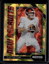 2023 Panini Prizm Draft Picks #NR-21 Clayton Tune New Recruits Gold Ice