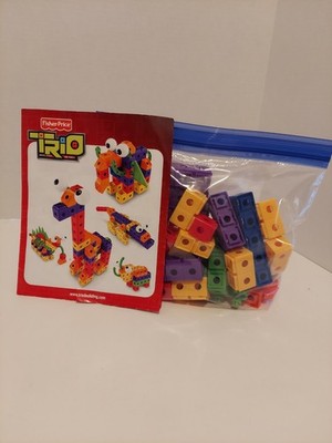 Fisher Price Trio Building Blocks Zany Zoo Lot of 59 Replacement Pieces & Manual