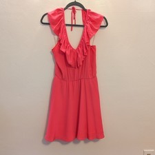 Vestido Barbie Rosa Amanda Uprichard Seda Halter Volantes Seda