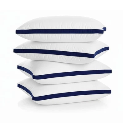 NIGHT NEST BEDDING 4 Hotel Quality Pillows Bounce Back Bed Pillow Soft Neck Back Support Comfy