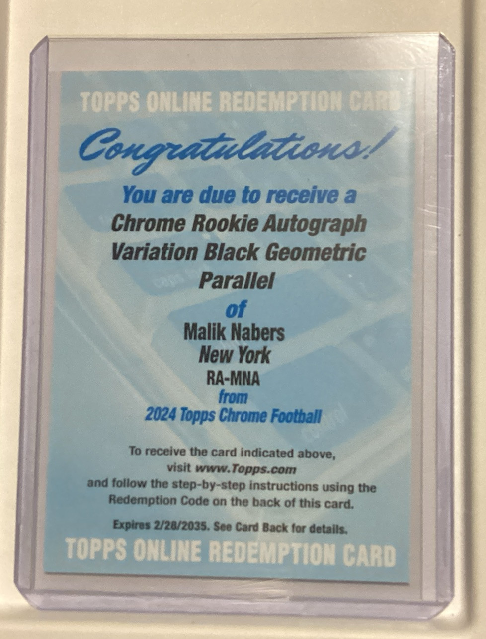 2024 Topps Chrome Rookie Variation Black Geometric Auto Malik Nabers /2