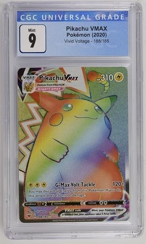 Pokemon 2020 Pikachu VMAX Vivid Voltage 188/185 Rainbow Rare CGC 10