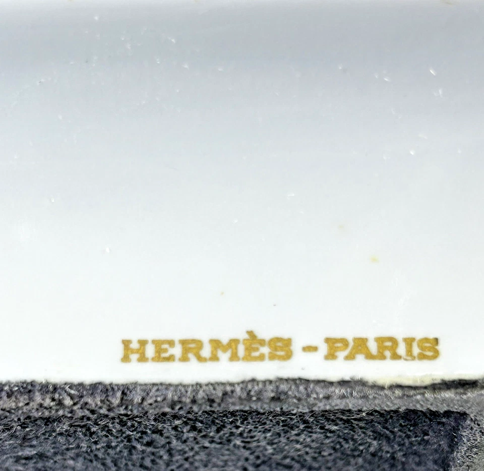 Hermes Paris Aschenbecher Kutscher/Perdemotiv Porzellan Tablett Zigarre - Bild 4 von 4