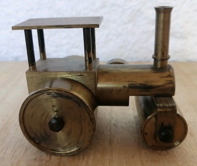 Straßenwalze Oldtimer Lokomobil Messing massiv Gebraucht. 