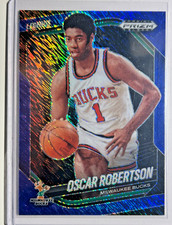 Oscar Robertson #/35 Prizm Black Blue Shimmer 2024-25 Panini Bucks HOF SP #296