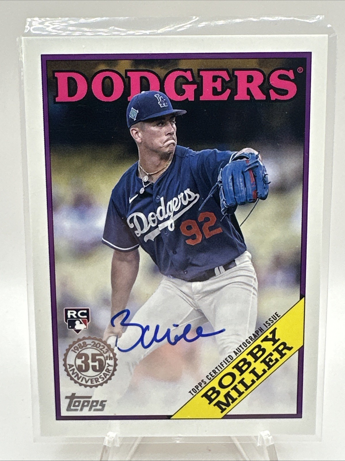 2023 Topps Update Series - 1988 Topps Baseball Autographs Bobby Miller #88BA-BM