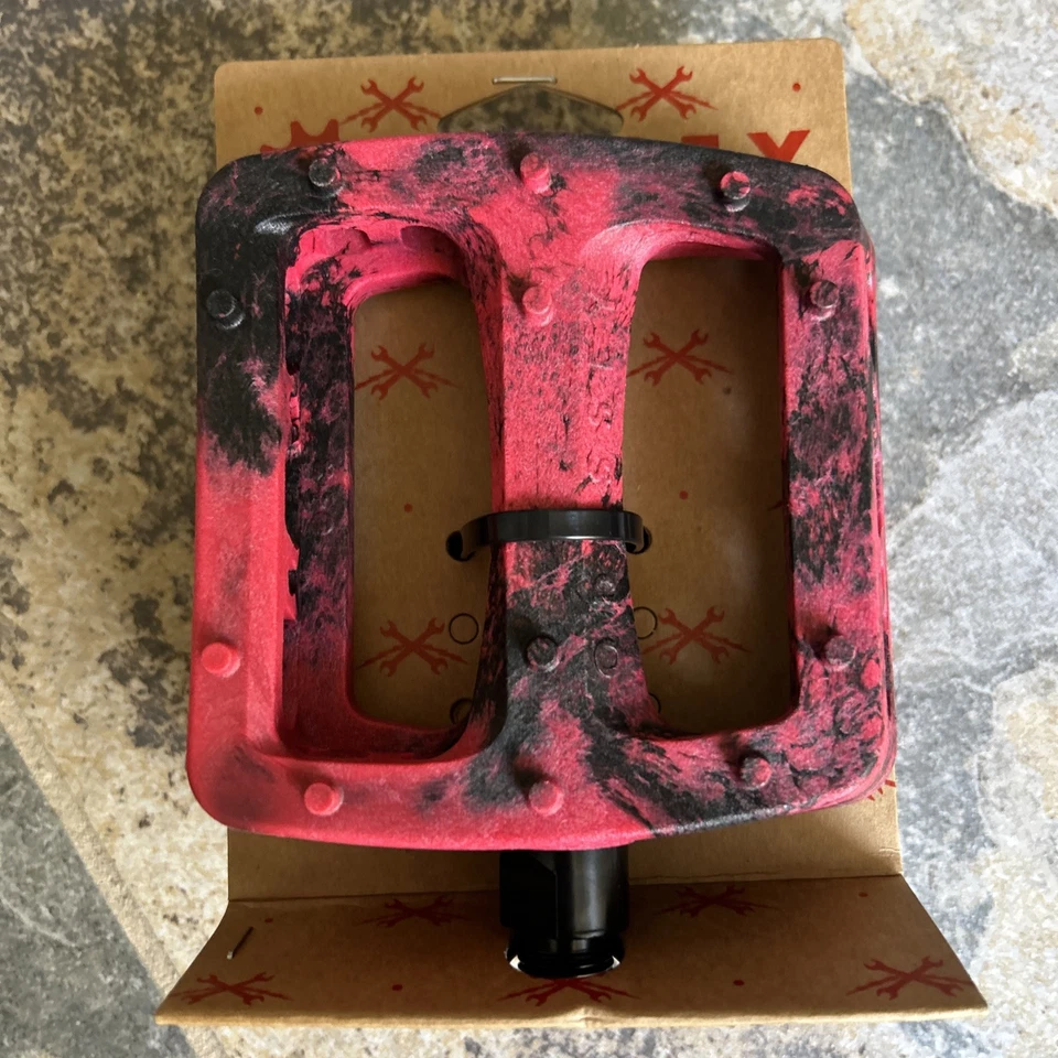 Odyssey Twisted Pro PC Negro Rojo Remolino Plataforma Pedales BMX MTB Bicicleta Auténtica Foto 2 de 4