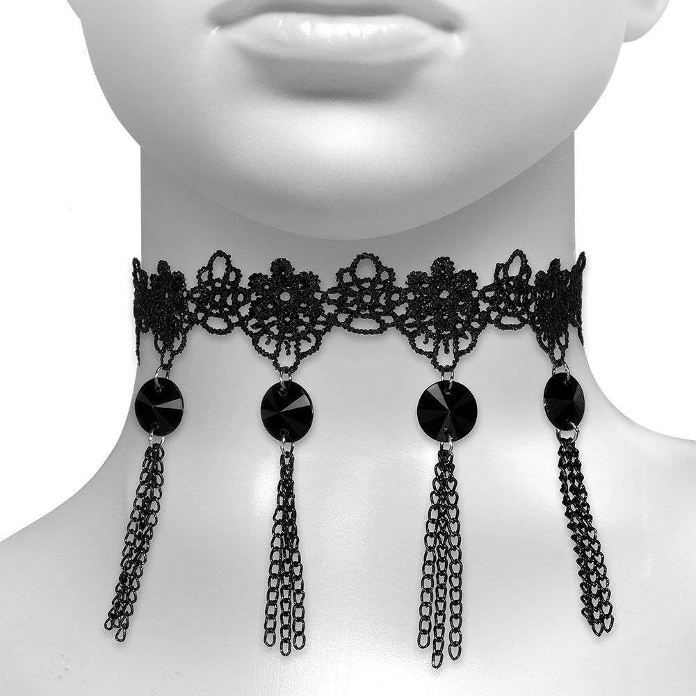Choker Necklace Women Gothic Collar Band Lace Velvet Victorian Burlesque
