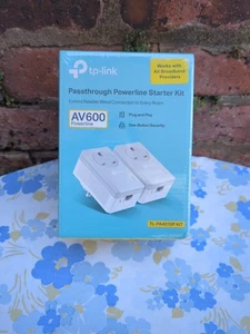 New TP-Link AV600 Passthrough Powerline Starter Kit TL-PA4010P Sealed UK