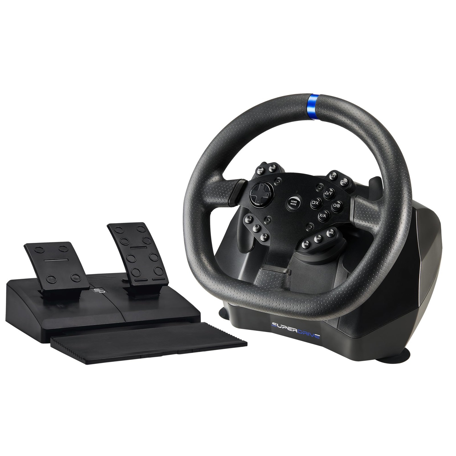 Volant Superdrive SV950 de course en finition noire avec pédalier ergonomique et palettes
