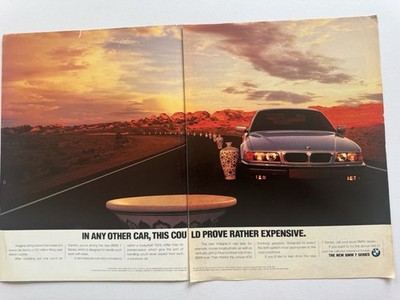 Original Vintage 1994 E38 BMW 7er Magazin Werbung Plakat Man Cave Retro