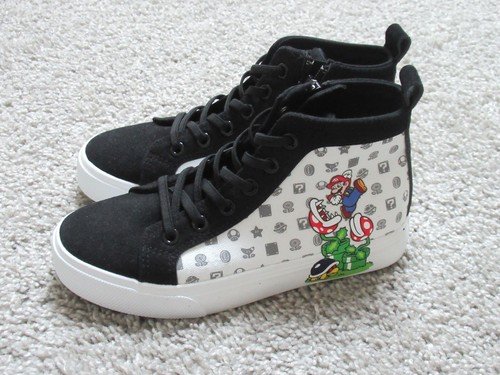 Super Mario Luigi Bros. Boys High Top Lace Up Sneakers Shoes 2 - Picture 3 of 7