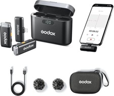 Godox Wireless Microphone For Iphone With Charging Case, Black