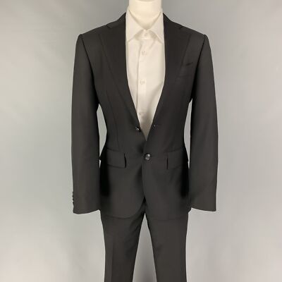 SUITSUPPLY Size 36 Black Wool Single Breasted Suit