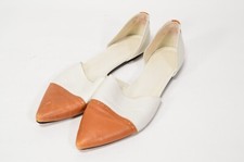 Jenni Kayne Tan White Dorsay Mules Size 41