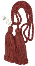 Conso Duke 11888 N30 CRIMSON Shades 9" Double Tassel Drapery Curtain Tieback 