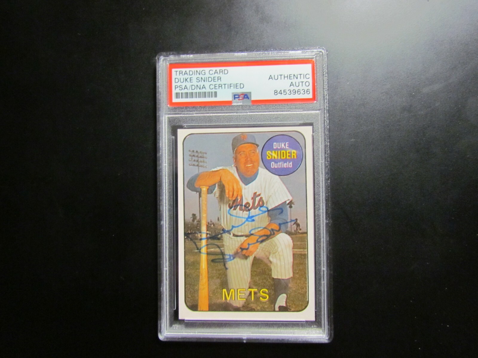 Al Kaline Autographed Signed Detroit Tigers 1986 SDP Duke Snider Baseball Card PSA Encapsulated 