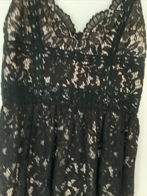 HD in Paris Women Black Lace Cocktail Dress 6 Spaghetti Straps Lined High  waist | eBay