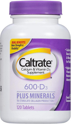 Calcium & Vitamin D3 Supplement 600+D3 plus Minerals Tablet, 600 Mg (120 Count) 