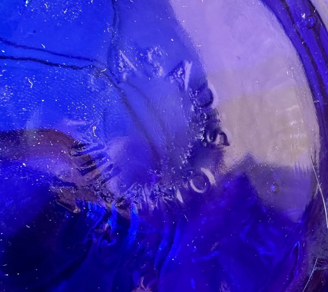 CASADIS MILANO BARIL DE FRUITS Vintage Cobalt Blue Glass Cookie Jar or