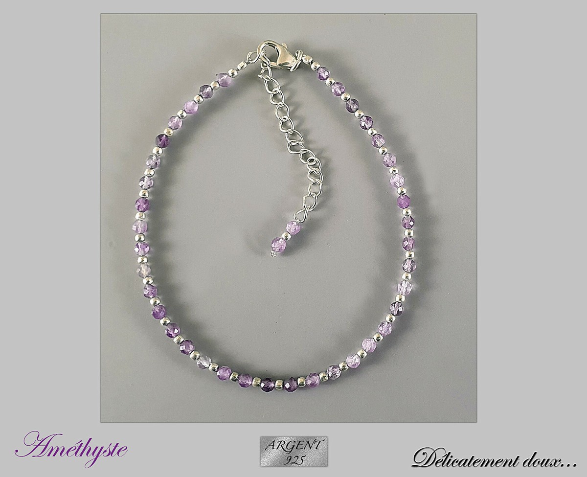 Bracelet Fin En 925 Argent 3Mm De Large Plat Demi-Rond, 60Mm 65Mm 68Mm