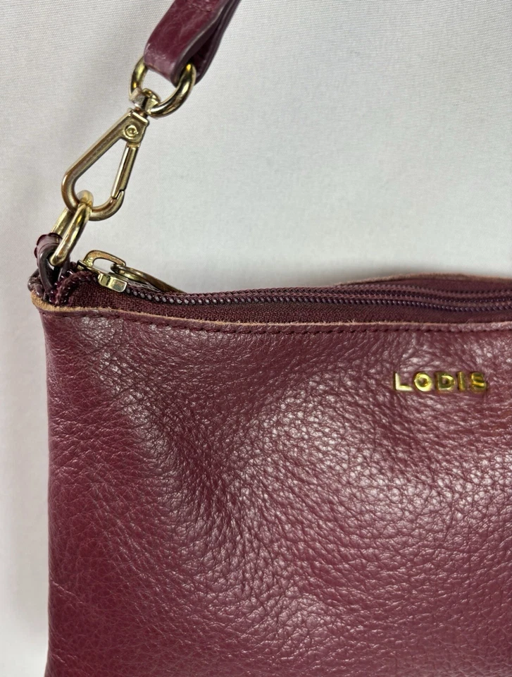 Bolsa de couro italiana Lodis Emily 5 em 1 conversível Borgonha - Imagem 3 de 4