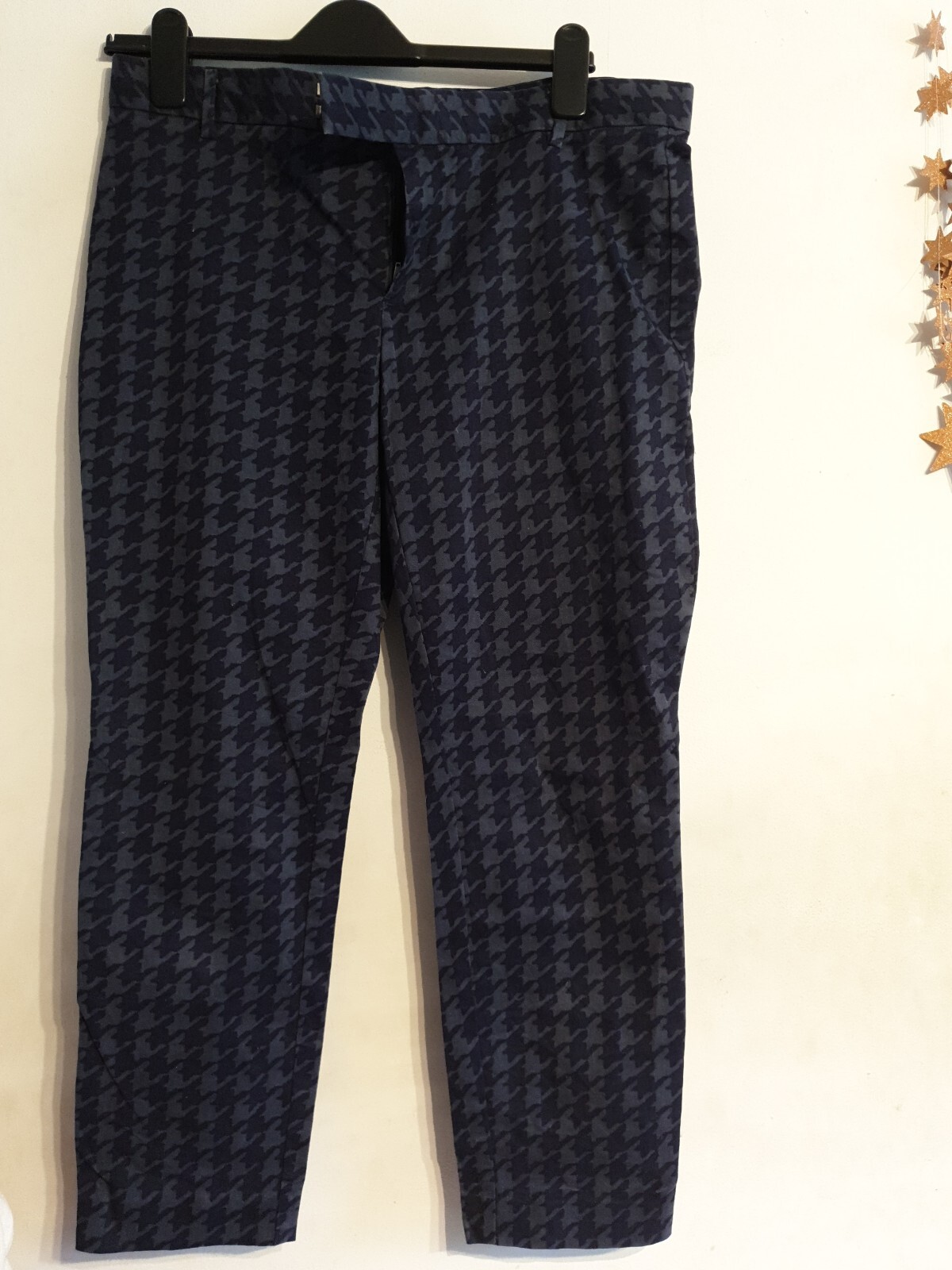 GAP slim cropped blue Houndstooth patterned La Co… - image 1