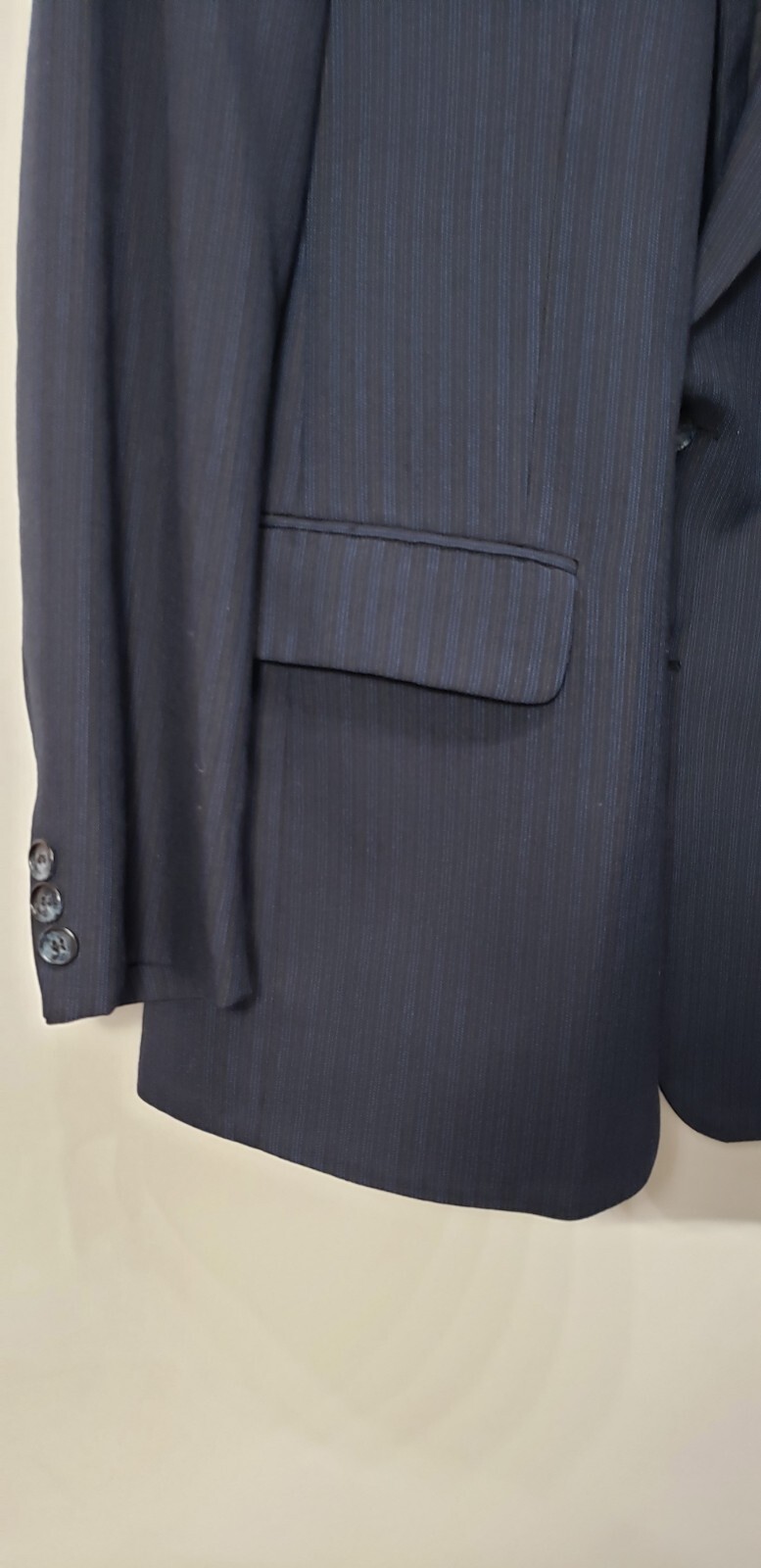 Giacca blazer tuta Yves Saint Laurent blu gessato taglia 42R