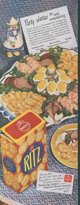 1945 Nabisco Ritz Crackers Party Platter Easy Entertaining Dutch Decor LHJ6