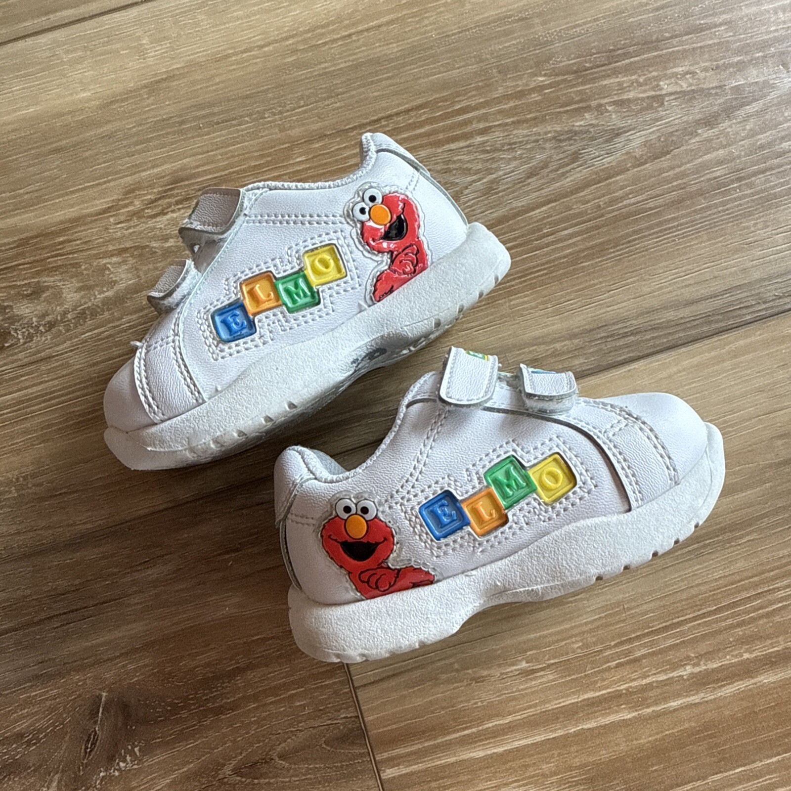 Vintage Y2K Sesame Street Elmo Baby Toddler Shoes SZ 2 Leather Hard Sole Sneaker-image