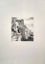 "L'antica porta" Acquaforte di Luigi Volpi - 1993 Sant'Agata de' Goti 50x70