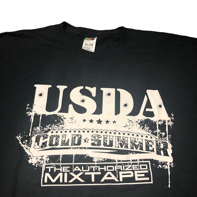 Vintage 00s USDA Cold Summer The Mixtape Rap Tee Promo Shirt Sz XXL Jeezy