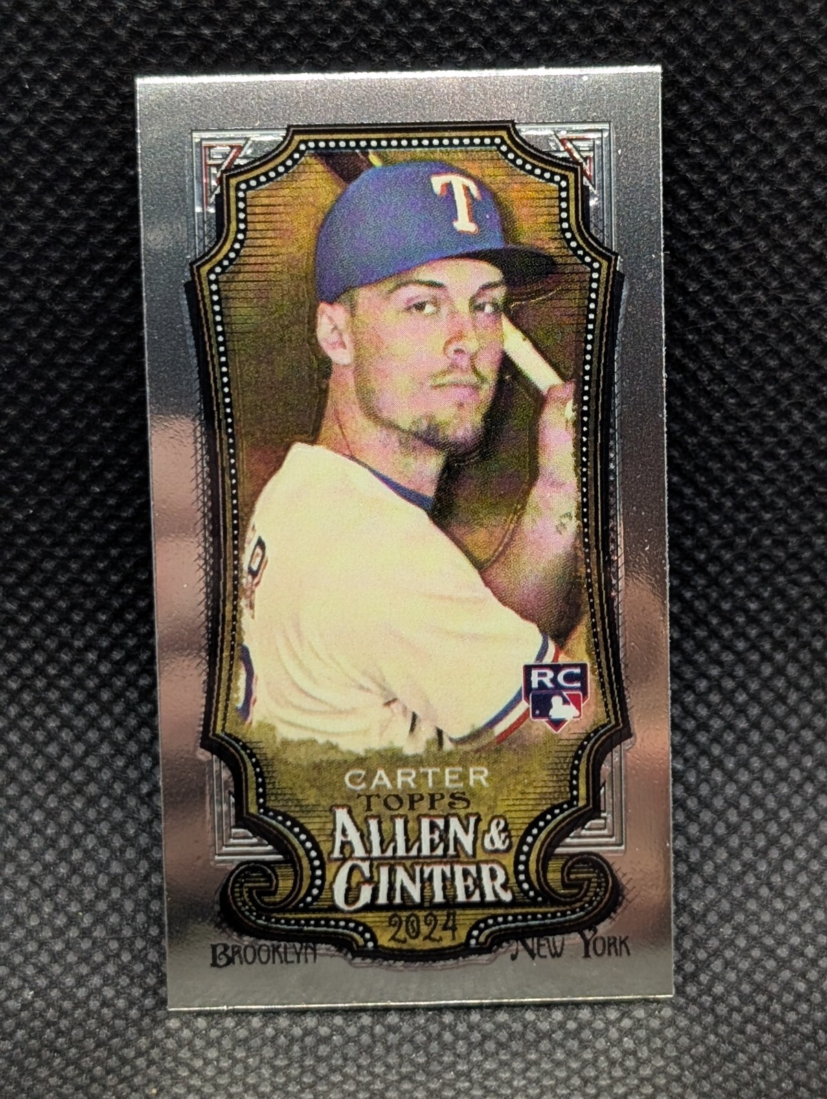 Evan Carter 2024 Topps Allen & Ginter Mini Chome Texas Rangers #96 RC