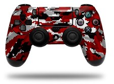 Skin for Playstation 4 Sony PS4 Controller WraptorCamo Digital Camo Red