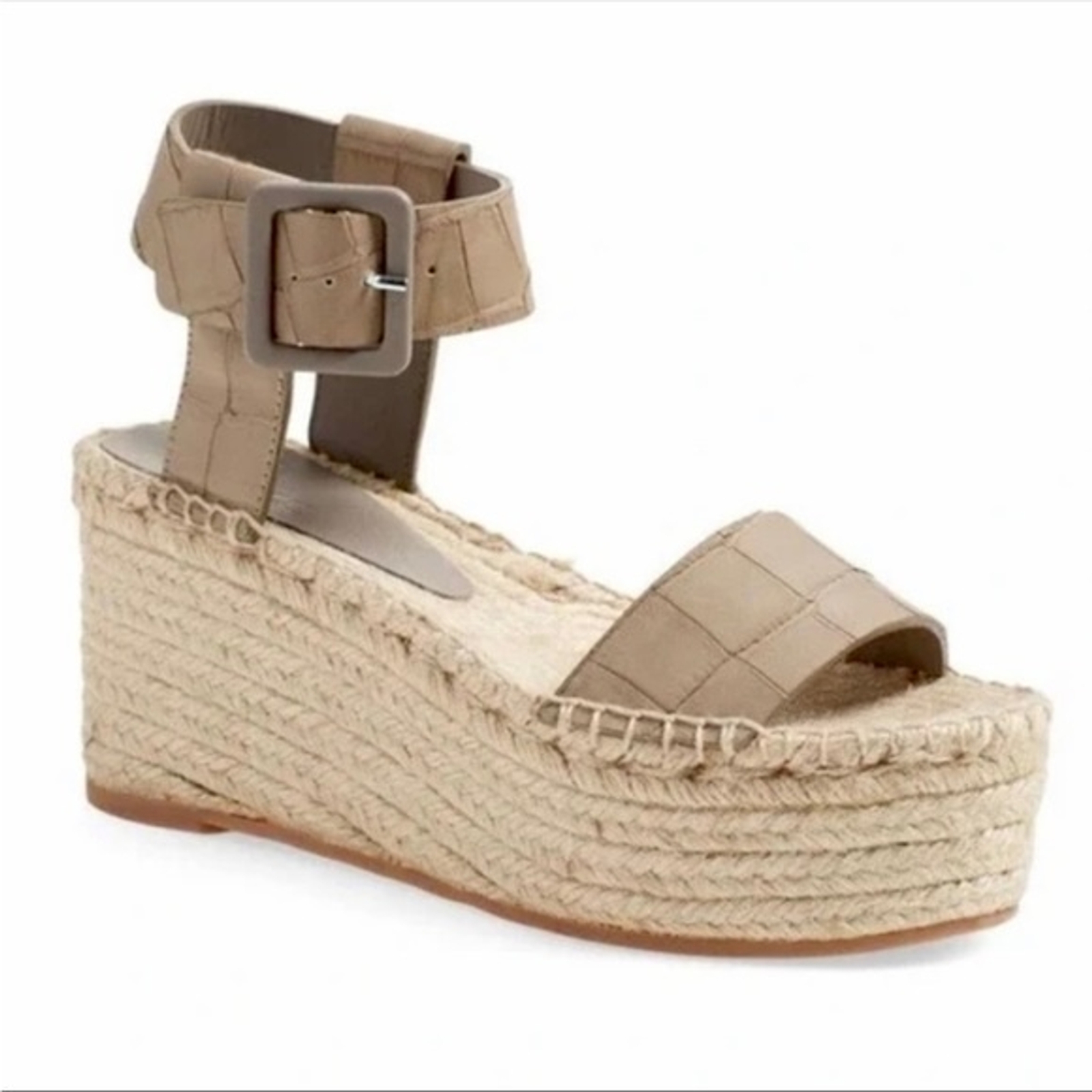 APL Sandali con plateau Vince Abby Croc espadrillas cinturino tortora pelle comodi taglia 9