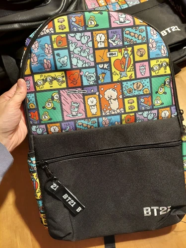 BT21 Grid Multicolor Basic Mochila Mochila Mochila NWT Línea Amigos