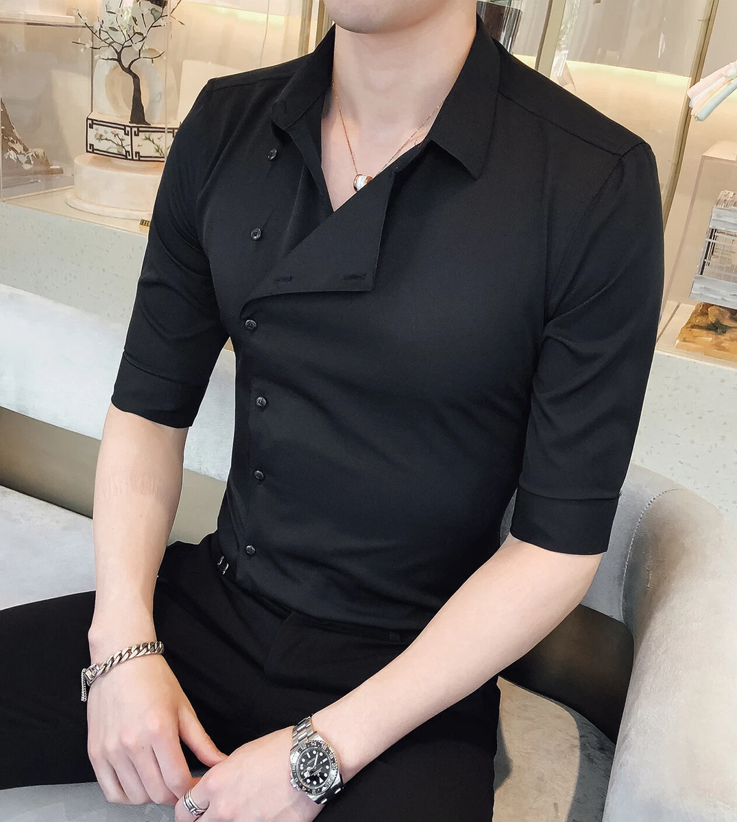 button down half sleeve