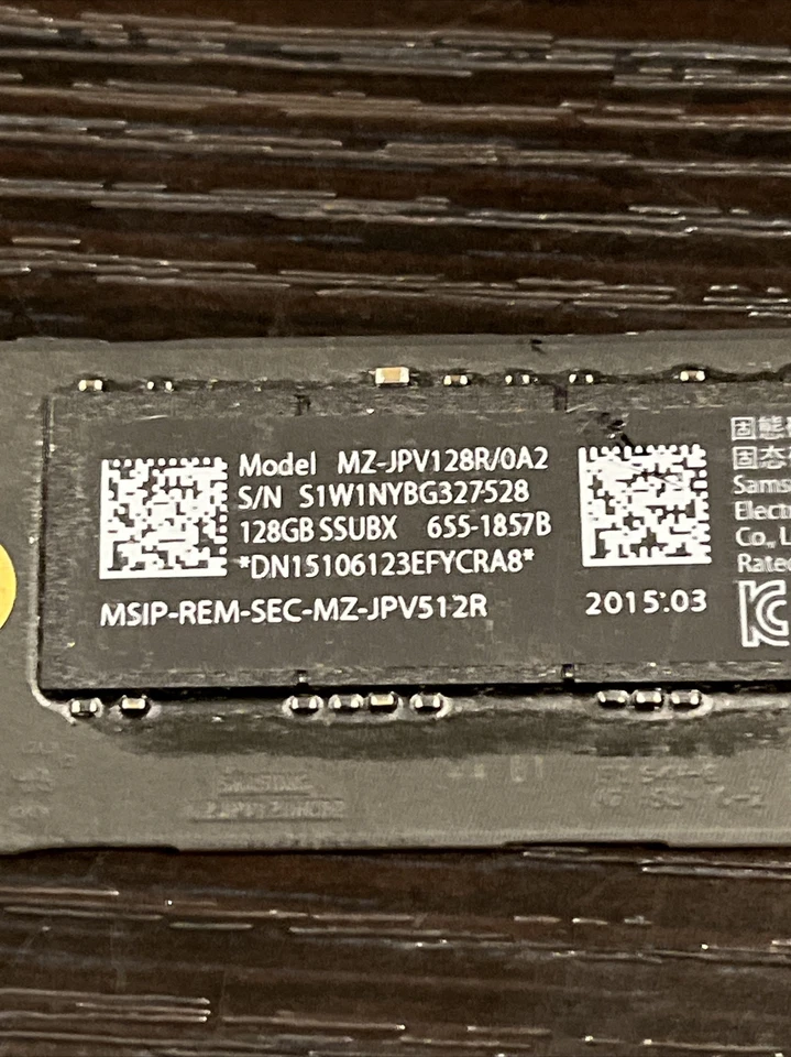 Samsung MZ-JPV128R/0A2 128GB SSD Drive 655-1857B  MacBook Air A1466 2015-2017 - Image 3 of 3