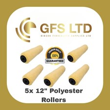 5x 12" Inch Long Pile Polyester Roller Refill Emulsion, Masonry, GRP. SALE