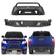 Front Winch Bumper Rear Back Bumper For 2015-2020 Chevy Colorado Trucks Pickup