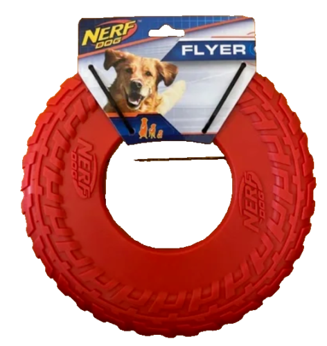Nerf Dog | 10 pouces marques de pneus rouges flyer atomique frisbee jouet canin - Photo 1 sur 5