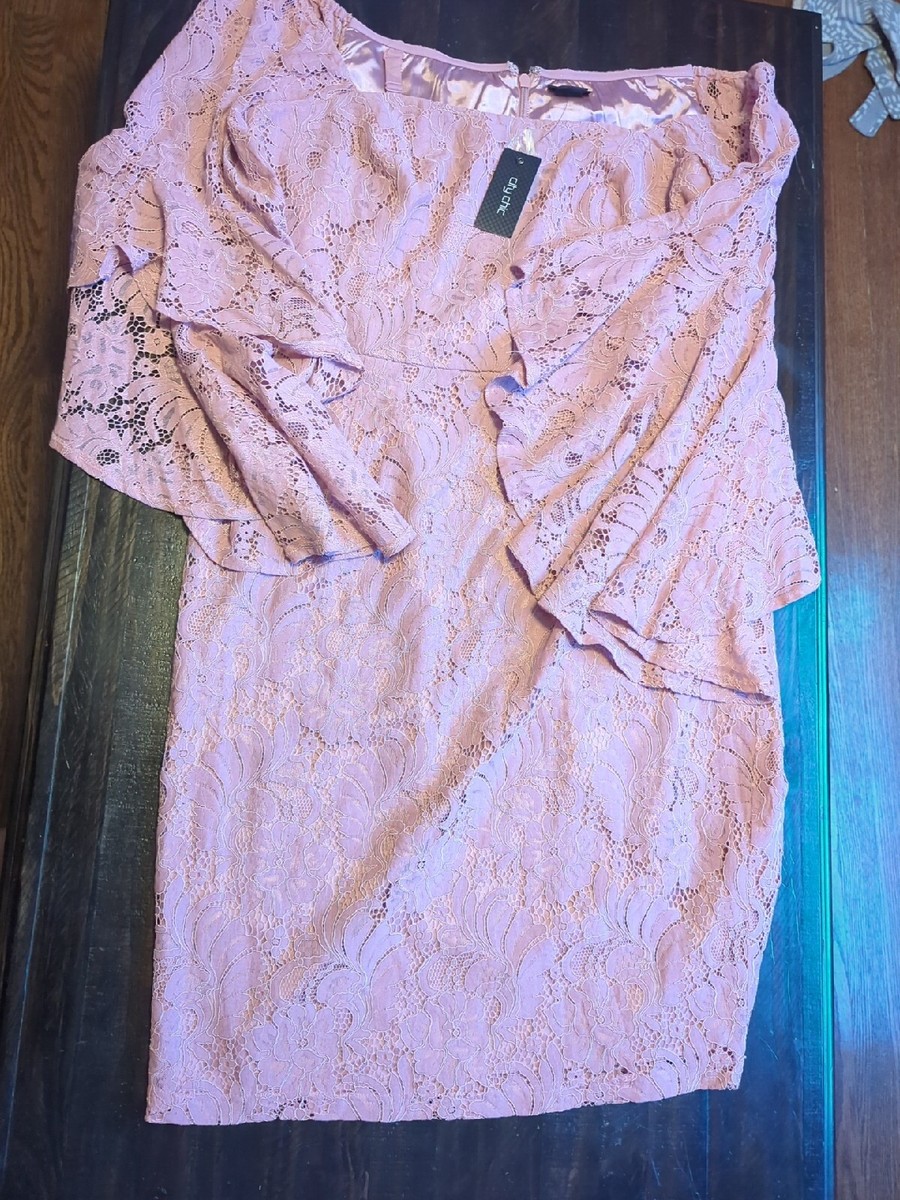knee length dresses for ladies Olivia Pink Bodycon Short Lace Dress