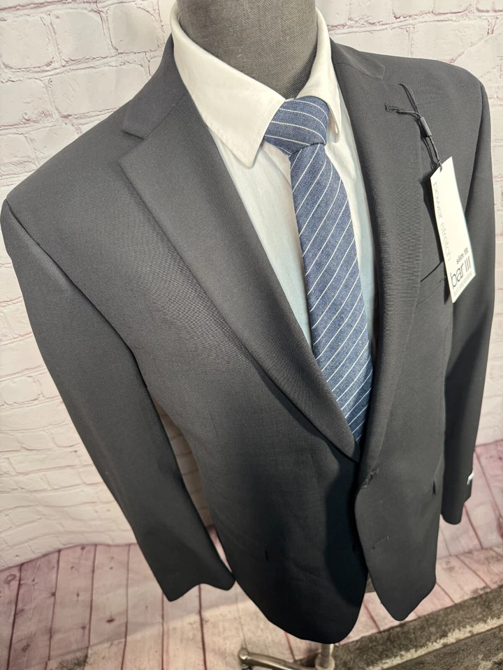 Новый BAR III мужской черный SLIM FIT эластичной шерсти костюм Sport пальто Blazer куртка 44S - Изображение 3 из 4