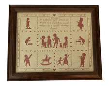 Vtg Scherenschnitte Designs with Scissors Children Gift From God Framed Signed