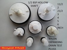 DRAIN TEST PLUGS NYLON EXPANDING 1/2 BSP HOLLOW SHAFT VAT INVOICE