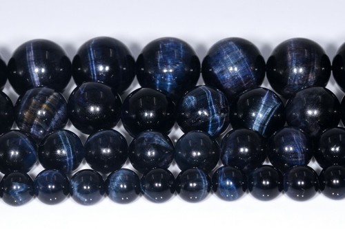 Cuentas sueltas redondas de piedras preciosas azules grado AA 6/8/10/12 MM - Imagen 3 de 11
