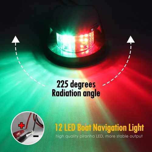 Boat Navigation Lights Red and Green LED Marine Navigation Light 12V Waterproof - Bild 9 von 20